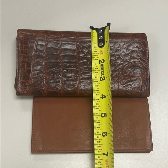 Samsonite Full Grain Stamped Brown Crocodile Wallet & checkbook - Picture 12 of 16